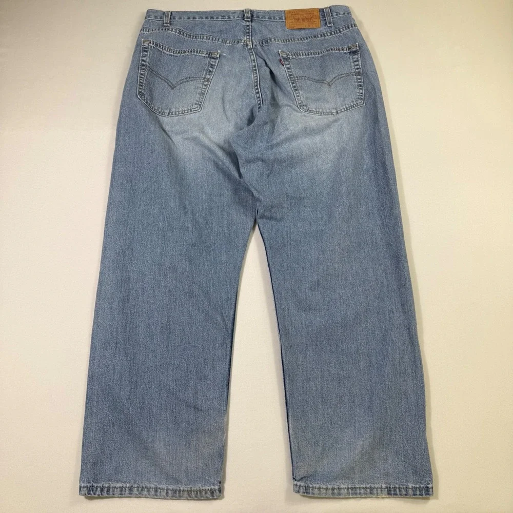 Vintage Levi's 569 Loose Straight Jeans Mens 38x30 Light Wash Made in USA Baggy
